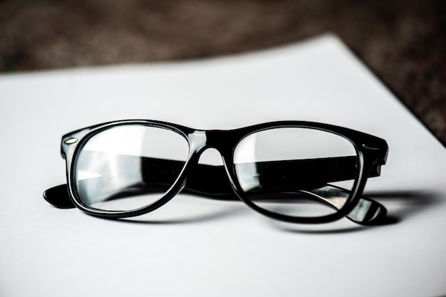 Clear eyeglasses concept white background