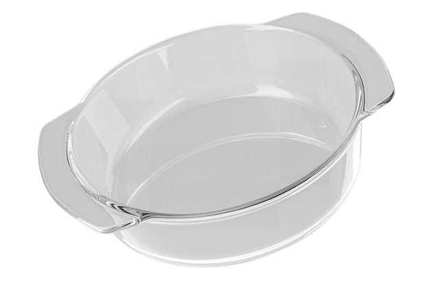 Clear Glass Baking Dish Round 3D rendering