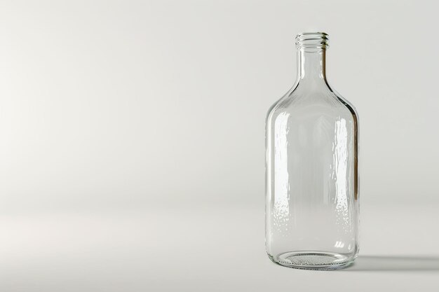 Clear Glass Bottle isolated on white background