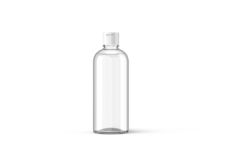 Photo a clear glass bottle with a silver cap.
