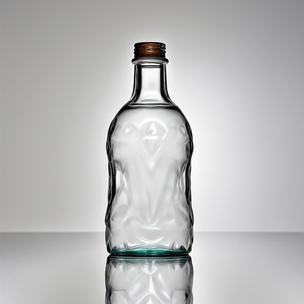 a clear glass bottle with a wooden handle ai generated images