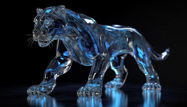 Foto animali di cristallo di vetro trasparente generative ai