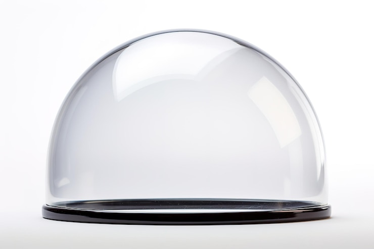 Photo a clear glass dome awaits its treasure on a clear png or white background