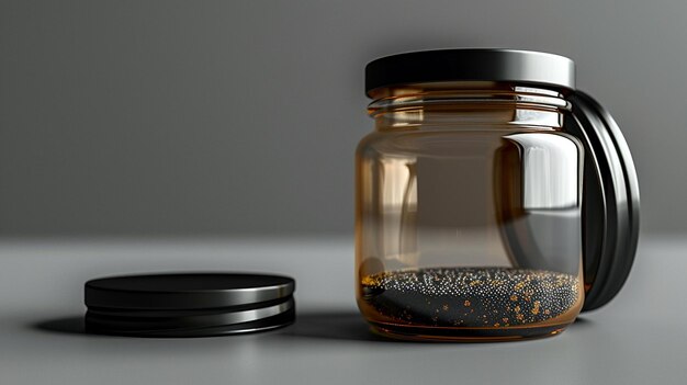 Photo clear glass jar mockup