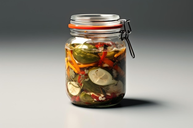 Clear glass jar with space for pickles label