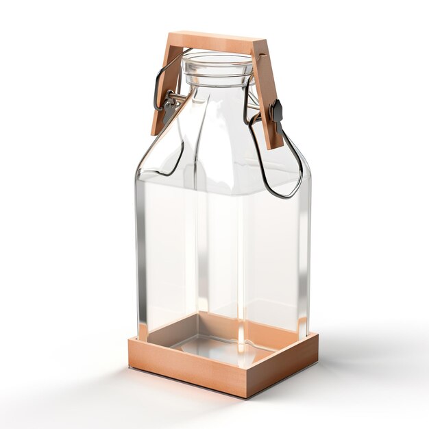 Photo a clear glass lantern with a brown handle and a brown leather strap