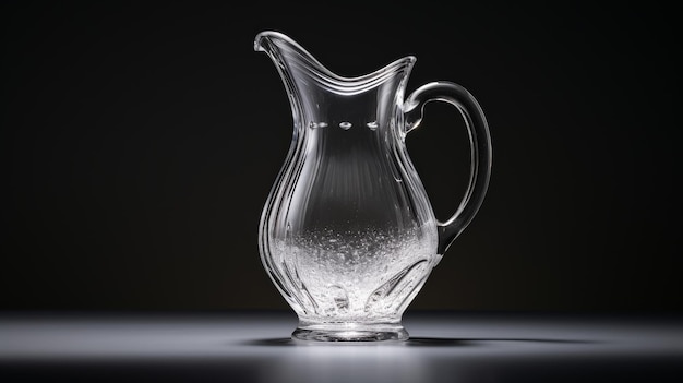 Clear Glass Pitcher on Table