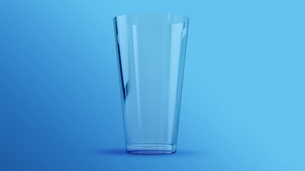 Clear glass of water 3d rendering mockup