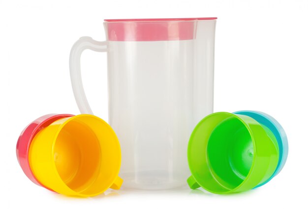 Clear jug with cup