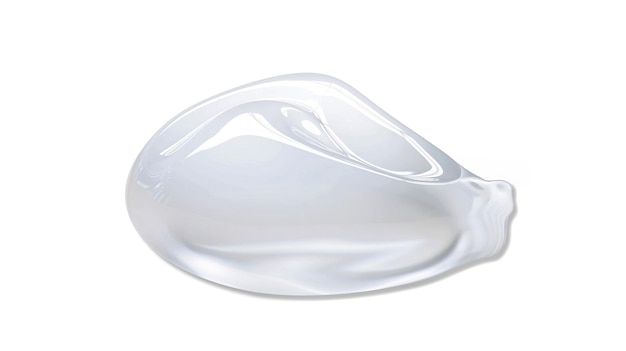 Прозрачный жидкий гелевый мазка изолированный на белом
