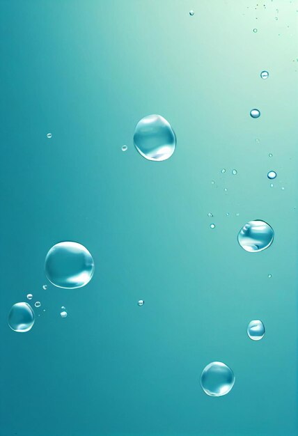 Photo clear ocean with bubbles 3d illustrated