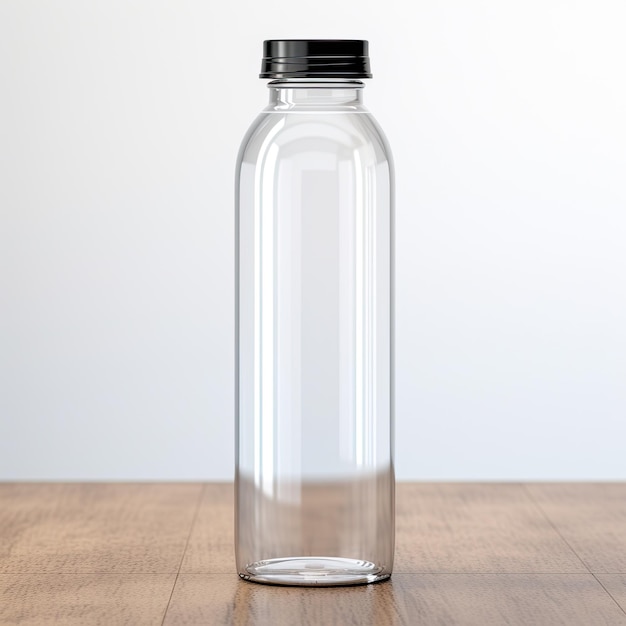 Прозрачная пластиковая бутылка без этикетки