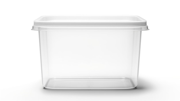 Clear plastic container with a snap closure Mockup