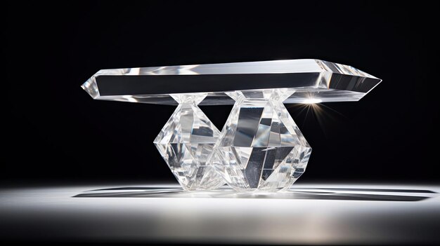 Clear quartz podium weightless design for fashion showcasing