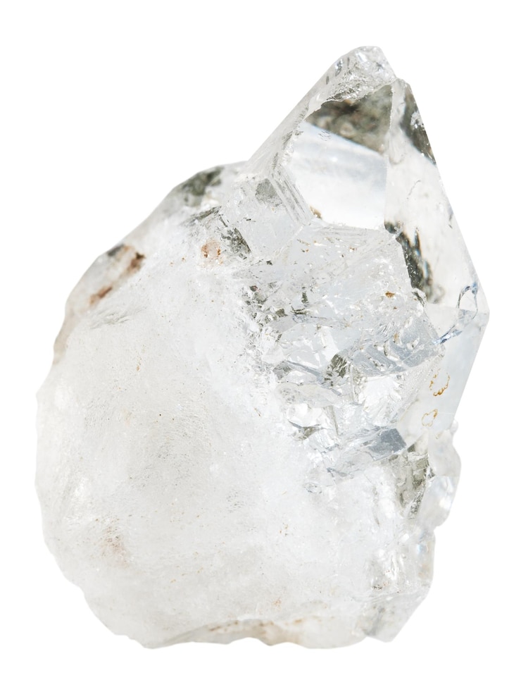 Photo clear rock crystal quartz mineral stone isolated
