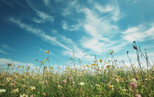 Photo clear sky over a meadow