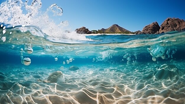 Clear and sunny weather reallife ocean waves