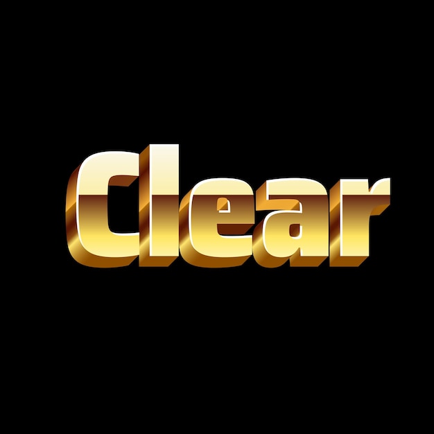 Photo clear text words effect gold photo jpg image 3d