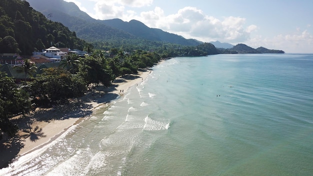 Clear water on the beach of green chang island