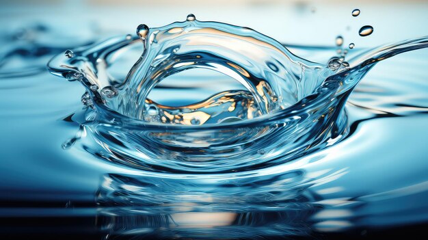 Clear Water drop with circular waves UHD Wallpaper