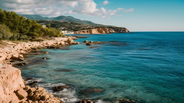 Clear water sea near rocks at daytime