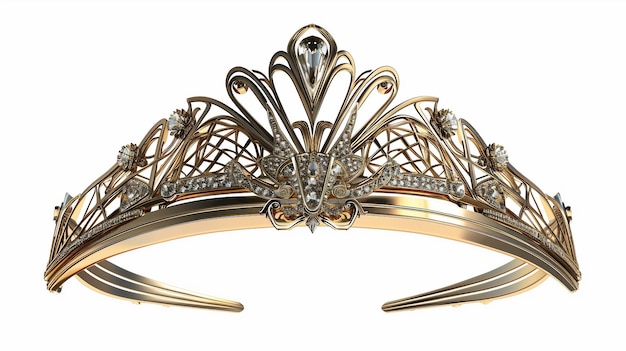 Photo clear white background art deco crown