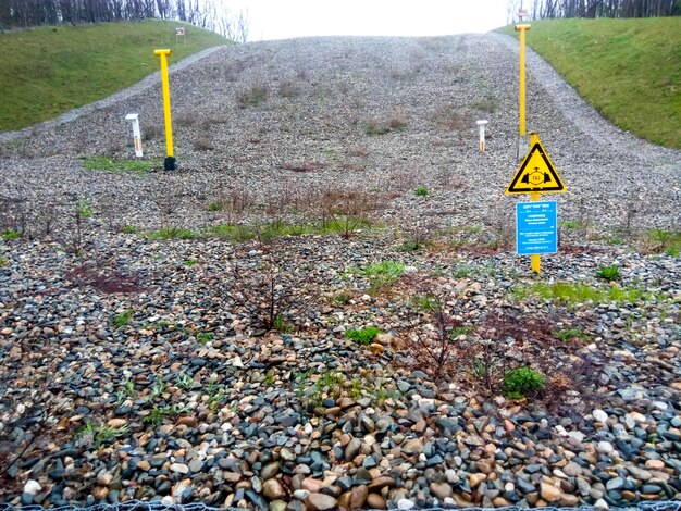 Photo a clearing in the forest for the gas pipeline