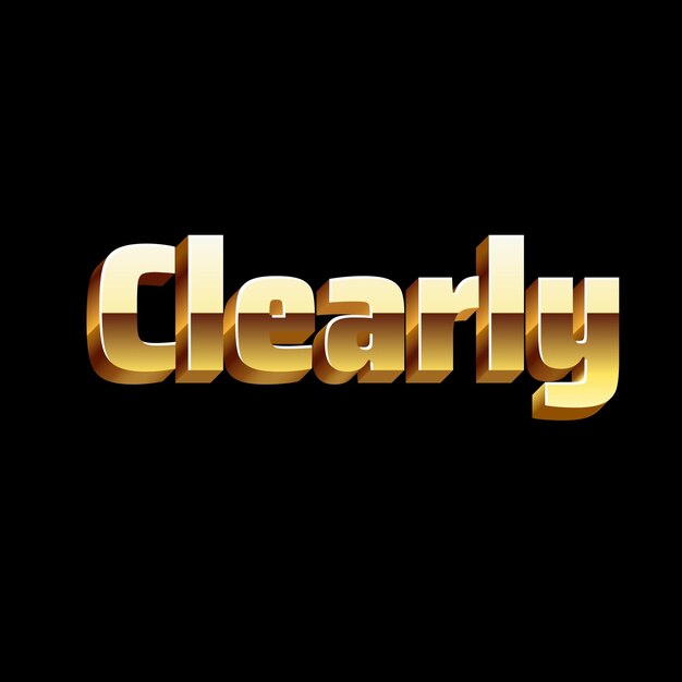 Clearly text words effect gold photo jpg image 3d