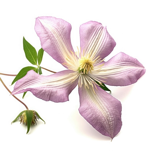 Clematis On White background