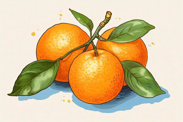 Clementine Illustratie Voedselillustratie Generatieve AI