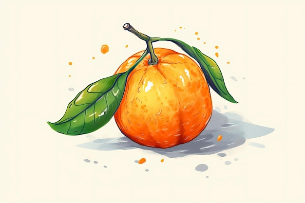 Clementine Illustration Food illustration Generative AI