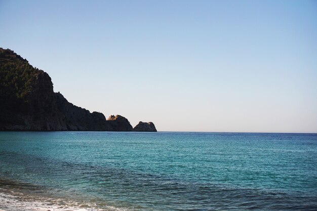 Cleopatra beach alanya turkey sea and mountains