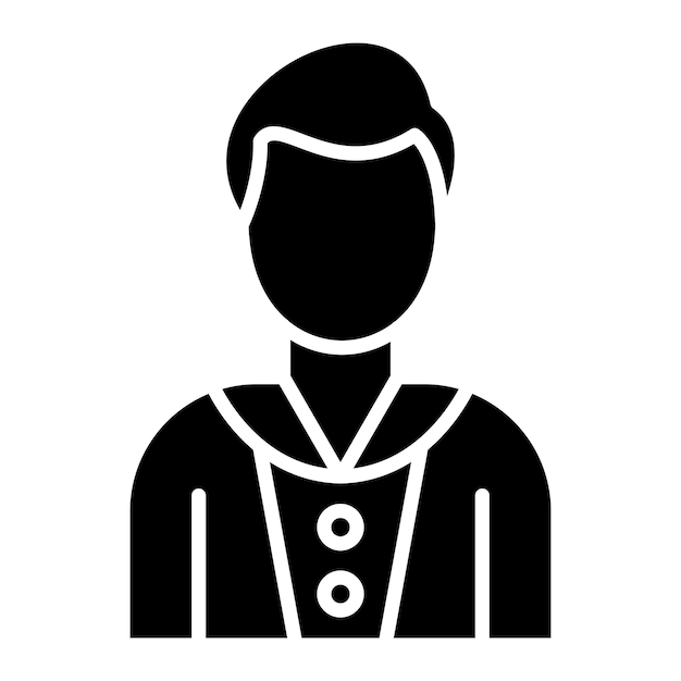 Clerk Male Glyph Solid Black Illustration