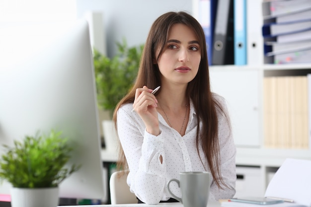 Clerk at working place