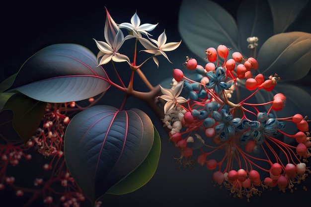 Clerodendrum closeup Generative AI