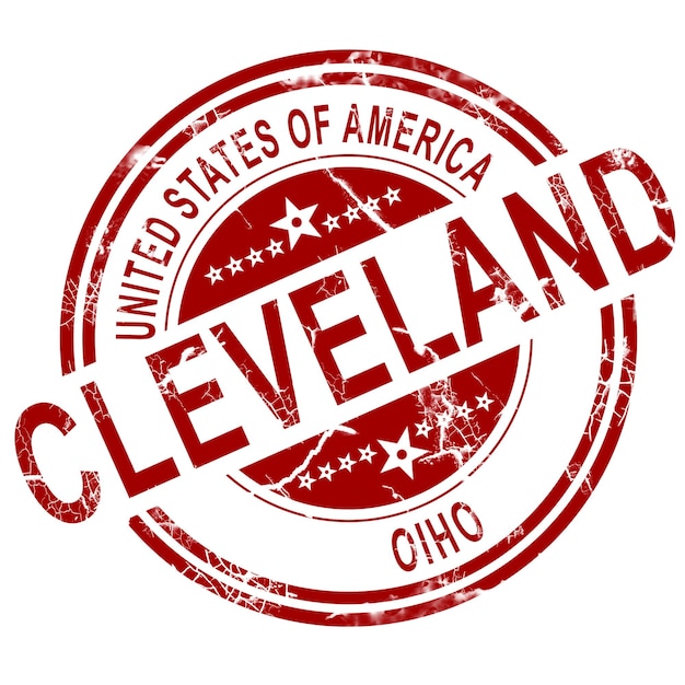 Cleveland Ohio stempel met witte achtergrond