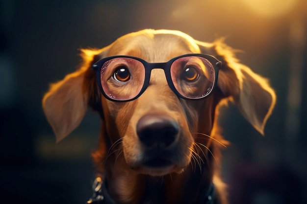 Умные собачьи очки Образование смешное Генерировать Ai