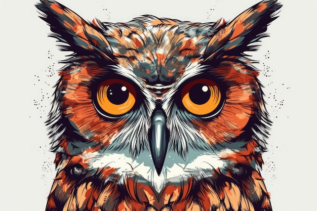 Clever owl with glasses a bird owl and an image of an owl Generative AI