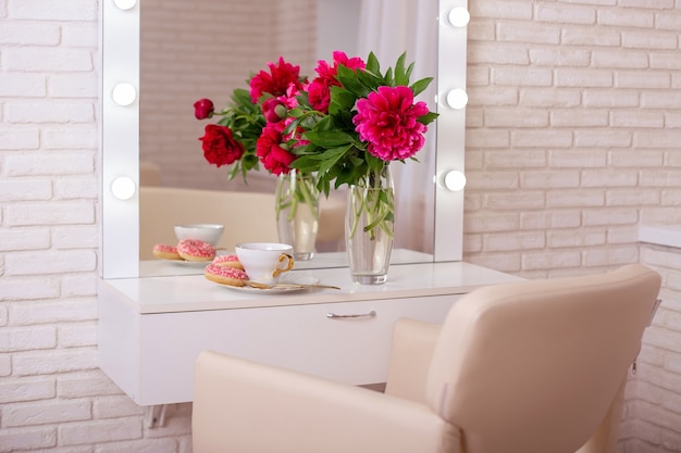 Client place in hairdressing beauty salon