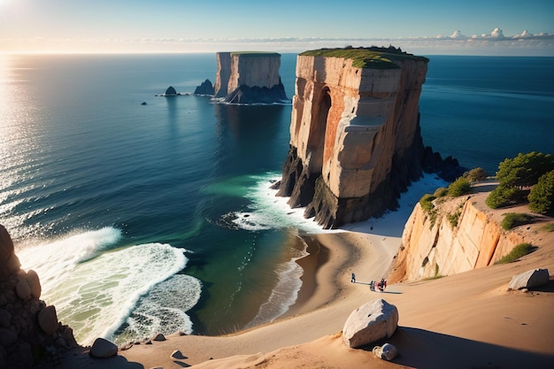 A cliff on the coast of france