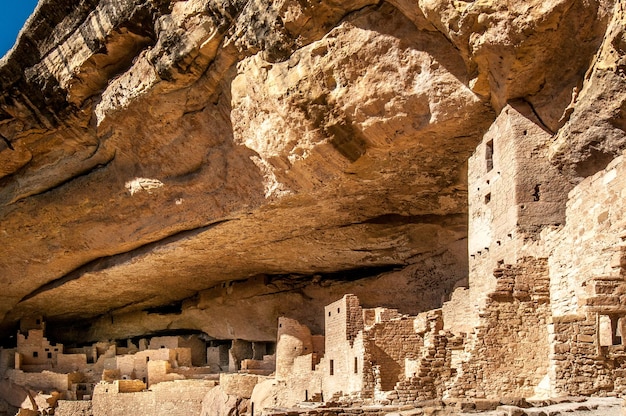 Cliff Palace, cliff dwelling habitat ruins of the Anasazis Indians in Mesa Verde National Park