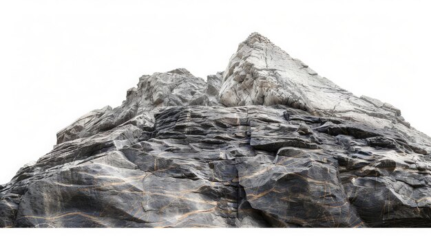 Cliff stone located part of the mountain rock isolated on white background