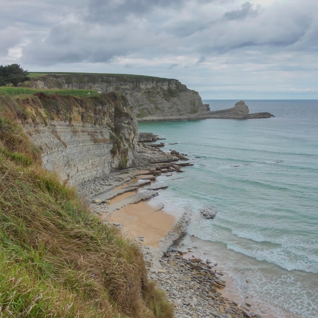 Cliff turquoise water summer Atlantic