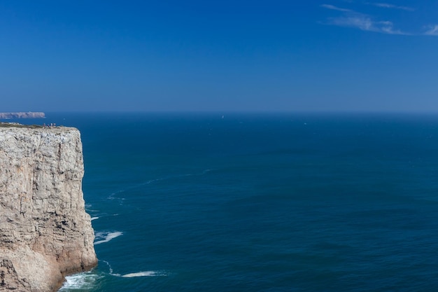 cliffs over the atlantic ocean at cape san vicente seen from the fortress of sagres