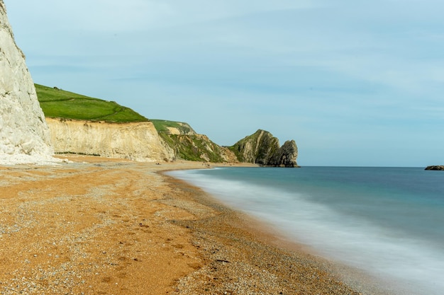 The cliffs of the cliffs are visible on the horizon.