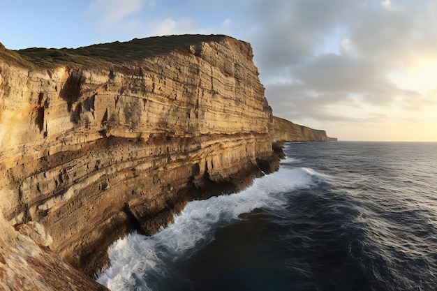 Cliffs on the Great Ocean Road at sunset Victoria Australia