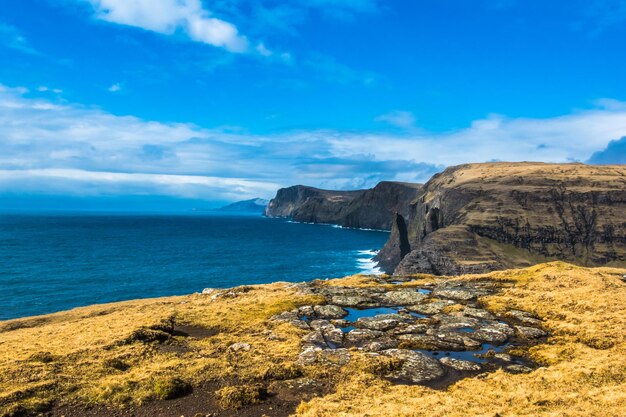 The cliffs of the island are a popular destination for tourists