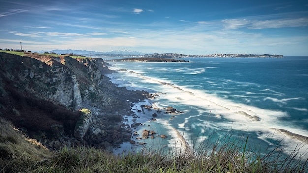 Cliffs of Loredo and Lanagre in Cantabria Spain