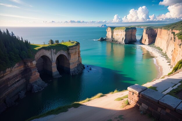 The cliffs of portrush are a popular tourist destination.