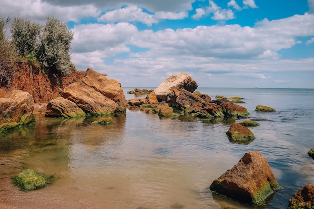 Cliffs and rocks along the coast